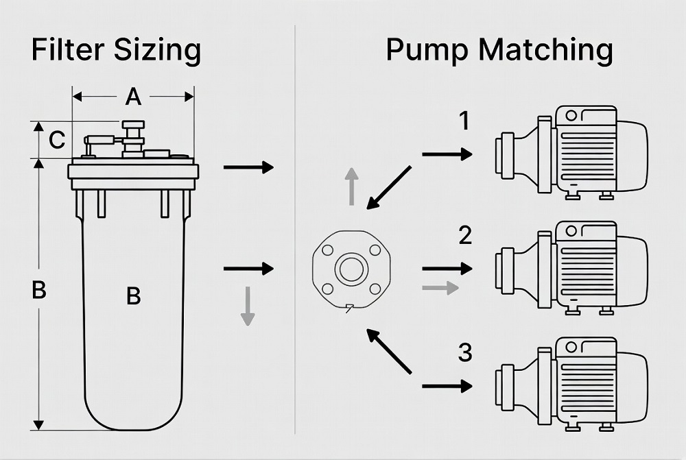 Filter Sizing and Pump Matching: How to Avoid High Pressure, Frequent Cleaning, and Cloudy Water