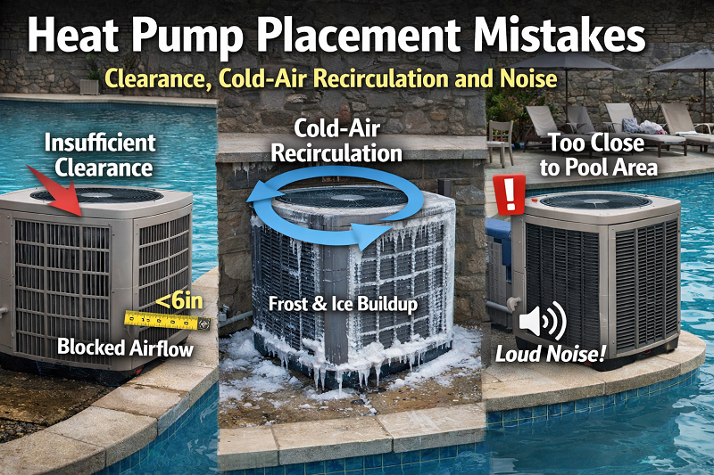 Heat Pump Placement Mistakes: Clearance, Airflow and Noise Around the Pool