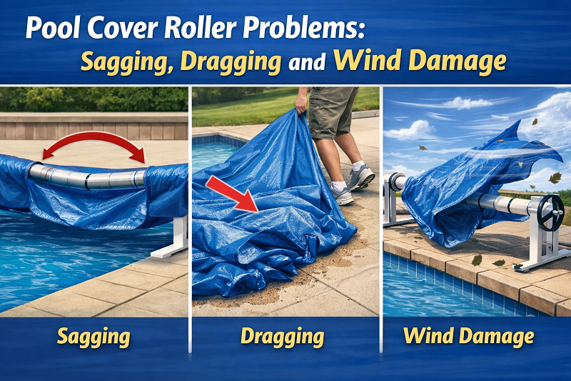 Pool Cover Roller Problems: Sagging, Dragging and Wind Damage