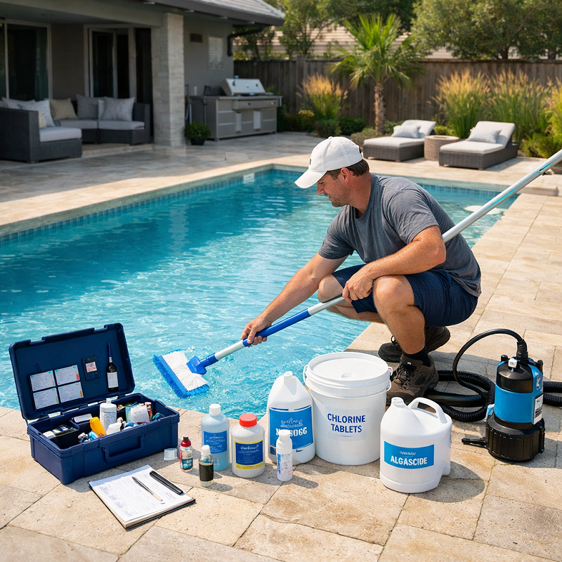 New Pool Startup After Builder Handover: Brushing, pH Rise and Curing Dust