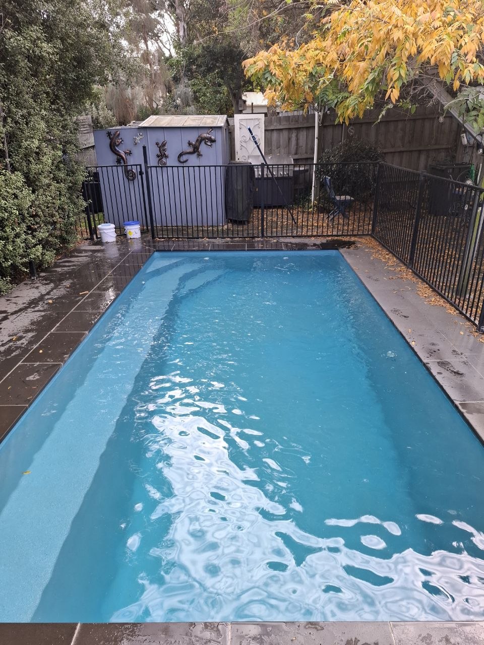 Residential pool after professional cleaning and water balancing