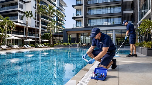 Commercial pool service for body corporate, hotels and builders in Melbourne