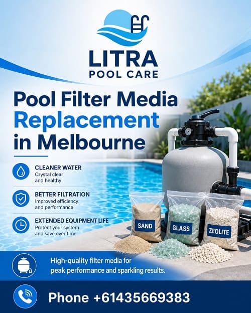 Pool filter media replacement in Melbourne with sand and glass media service