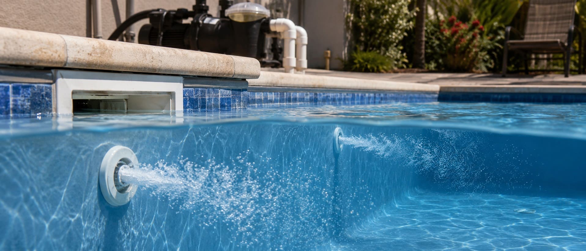 Air Bubbles from Pool Return Jets: Suction Leak, Low Water or Pump Lid Problem?